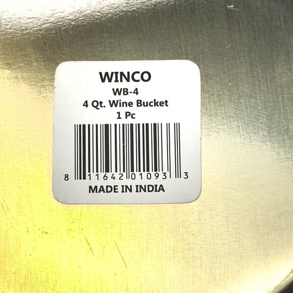 Winco Bottle Cooler Wine Champagne Stainless Steel Party Drink Ice Bucket 4qt - Picture 4 of 9